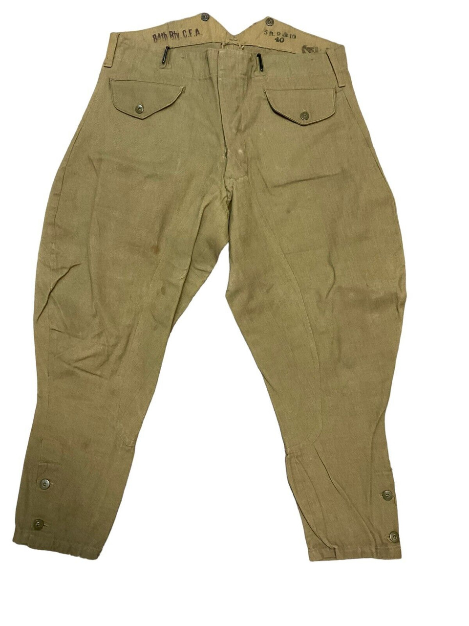WW1 Canadian CEF 84th Battery CFA Denim Riding Breeches