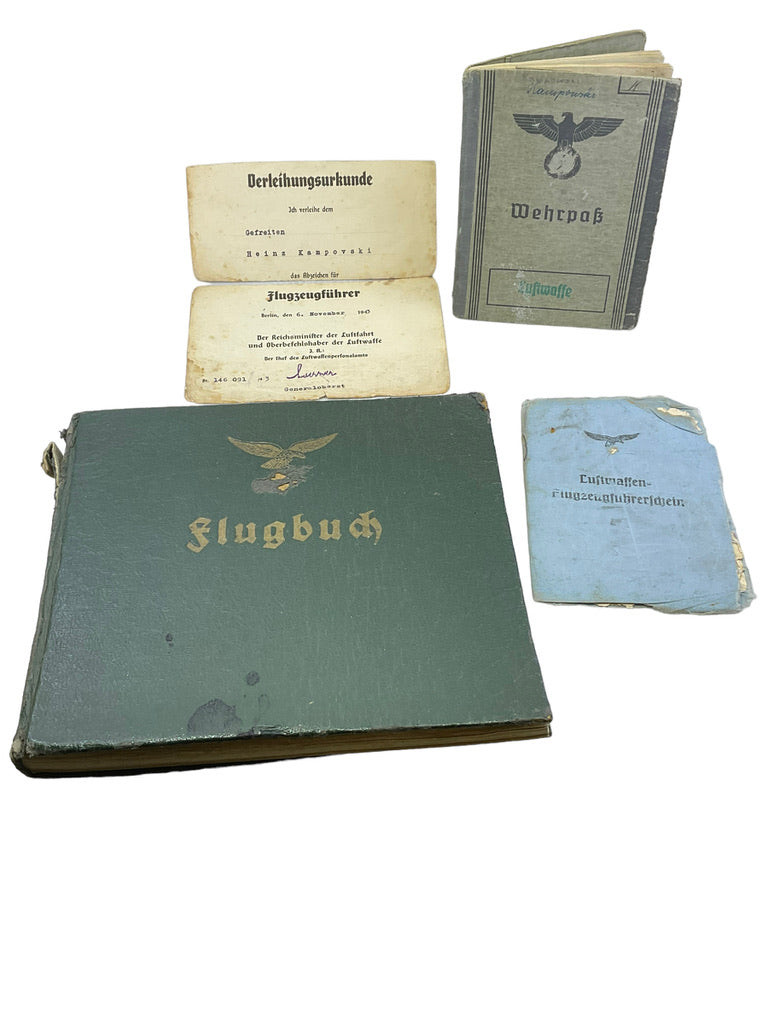 WW2 German Luftwaffe Log Book Wehrpass JG 6 Fighter Pilot Grouping Eastern Front WW2 German Luftwaffe Log Book Wehrpass JG 6 Fighter Pilot Grouping Eastern Front