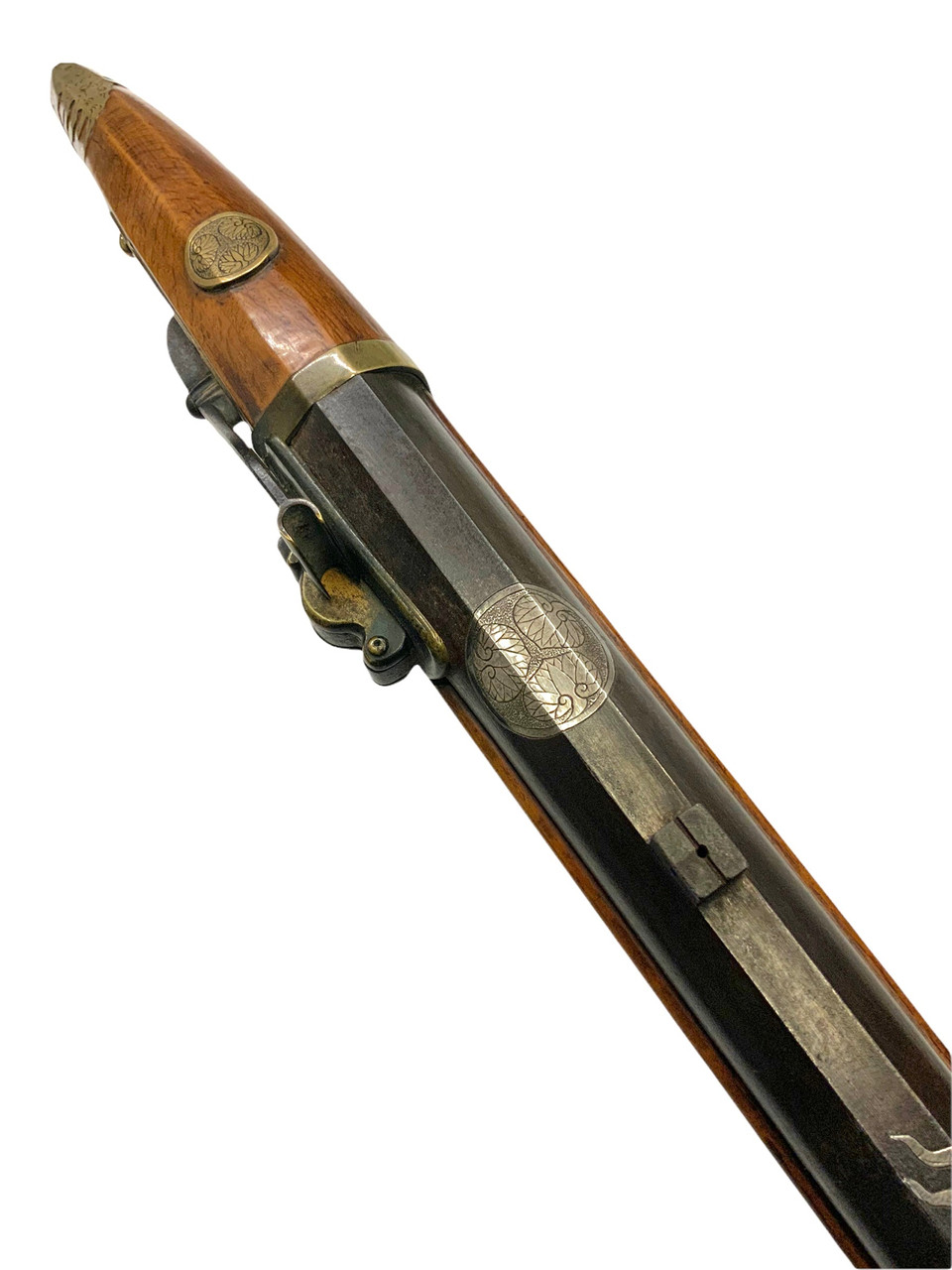 Japanese Mid Edo Period Presentation Carbine Matchlock with Silver Inlay Japanese Mid Edo Period Presentation Carbine Matchlock with Silver Inlay