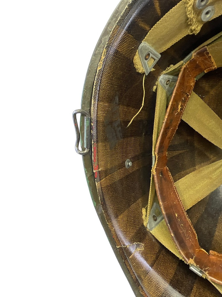 WW2 US Army M1 FS Swivel Bale Steel Helmet McCord with Firestone Liner Manganese Rim Named WW2 US Army M1 FS Swivel Bale Steel Helmet McCord with Firestone Liner Manganese Rim Named