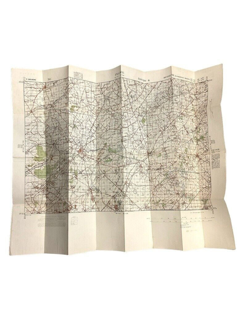 WW1 Canadian British Trench Map Bethune France Edition 6 WW1 Canadian British Trench Map Bethune France Edition 6