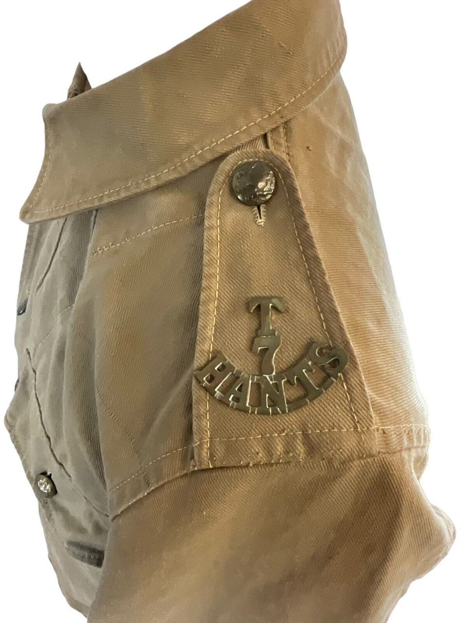 WW1 British BEF 7th Territorial Hants Regiment Summer Tropical Tunic Jacket WW1 British BEF 7th Territorial Hants Regiment Summer Tropical Tunic Jacket