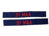 Canadian RCA Artillery 51st MAA Shoulder Title Slip On Pair