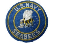 WW2 US USN Navy Seabees Patch 4 Inches WW2 US USN Navy Seabees Patch 4 Inches