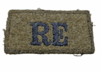 WW2 British Royal Engineers RE Slip On Shoulder Insignia Cloth Single