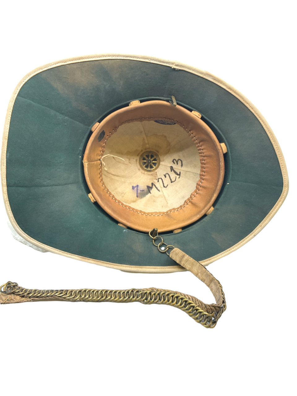 Canadian Wolseley Pattern Tropical Pith Helmet Named With Chin Scales Canadian Wolseley Pattern Tropical Pith Helmet Named With Chin Scales