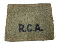 WW2 Canadian RCA Artillery Khaki Slip On Single Insignia
