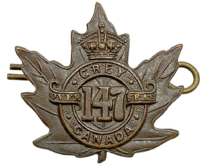 WW1 Canadian CEF 47th Battalion Collar Insignia Single
