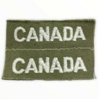 WW2 Canadian Army Tropical CANADA Shoulder Title Pair