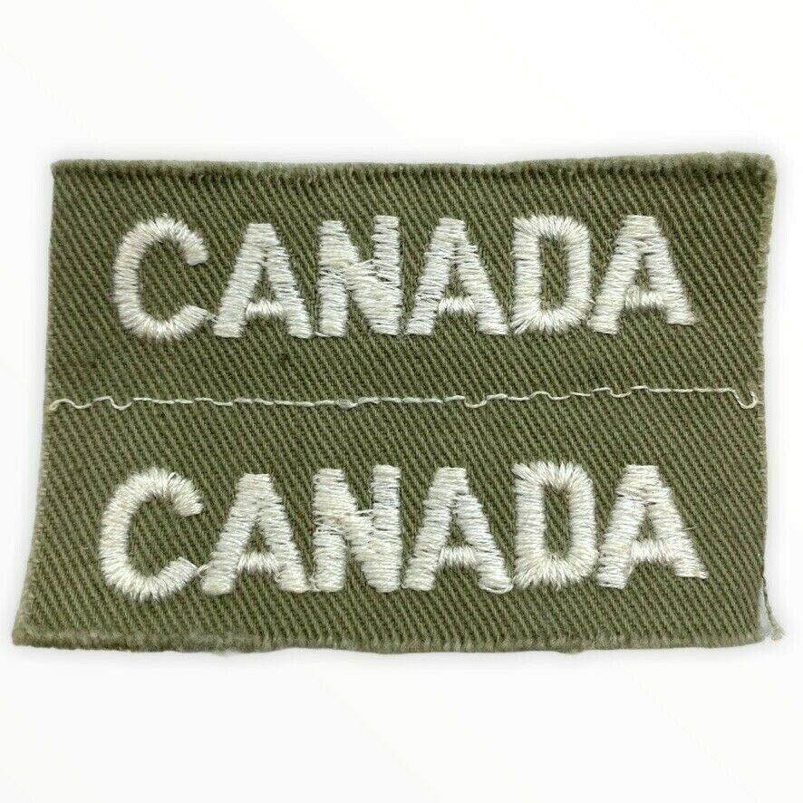 WW2 Canadian Army Tropical CANADA Shoulder Title Pair WW2 Canadian Army Tropical CANADA Shoulder Title Pair