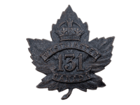 WW1 Canadian CEF 131st Battalion Collar Insignia Single