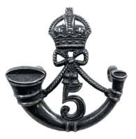 British Indian Army Officer 5th Bengal Light Infantry Silver Cap Badge