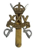 WW2 British 25th Dragoons Cap Badge