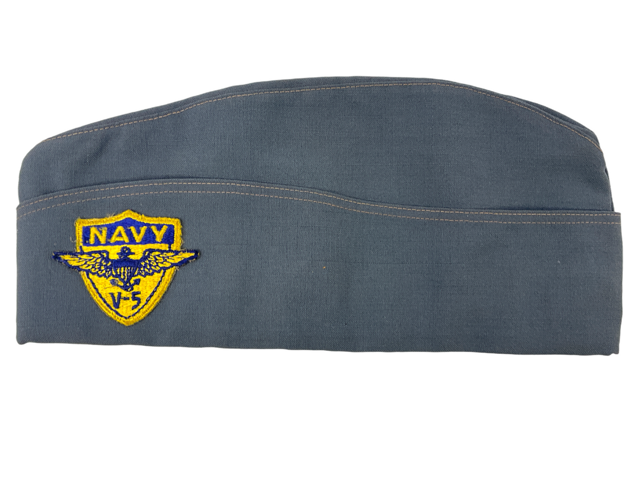 WW2 US USN V-5 Training Program Patched Garrison Wedge Cap WW2 US USN V-5 Training Program Patched Garrison Wedge Cap