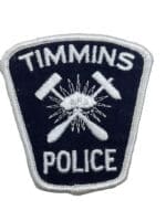 Canadian Timmins Ontario White Border Police Shirt Patch