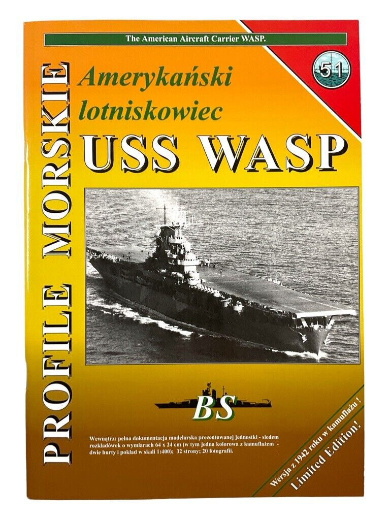 WW2 US USN USS Wasp Aircraft Carrier Profile Morskie 51 SC Reference Book WW2 US USN USS Wasp Aircraft Carrier Profile Morskie 51 SC Reference Book
