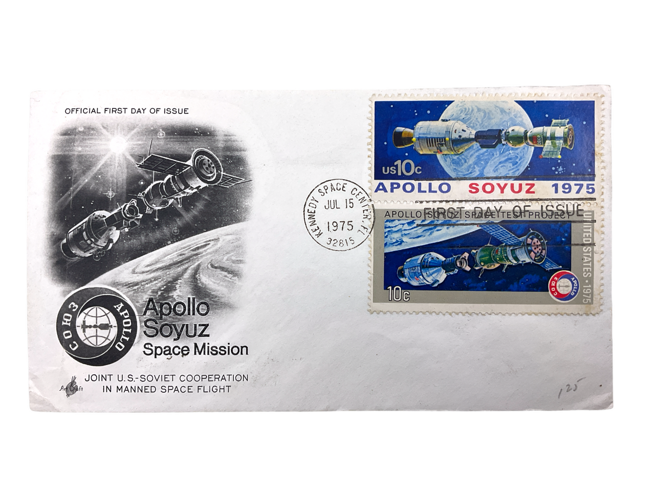 US Soviet Russian Apollo Soyuz Space Mission Commemorative Stamp Cover 1975 US Soviet Russian Apollo Soyuz Space Mission Commemorative Stamp Cover 1975