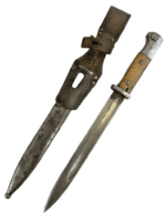 WW2 German K98 Bayonet with Scabbard and Leather Frog NOT MATCHING 1942 Dated