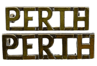 WW2 Canadian Perth Regiment Shoulder Title Insignia Pair