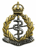 WW1 British Royal Army Medical Corps Officers Collar Badge Insignia Single