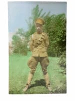 WW1 Canadian CEF Mounted Soldier Portrait Photograph Hand Coloured 3.5 x 6 Inch