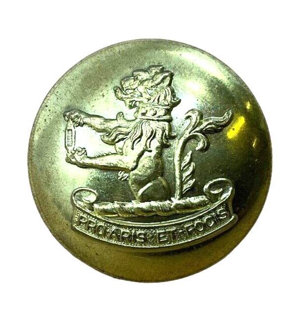WW2 Canadian Lorne Scots Pee Dufferin & Halton Brass Jacket Button Large WW2 Canadian Lorne Scots Pee Dufferin & Halton Brass Jacket Button Large
