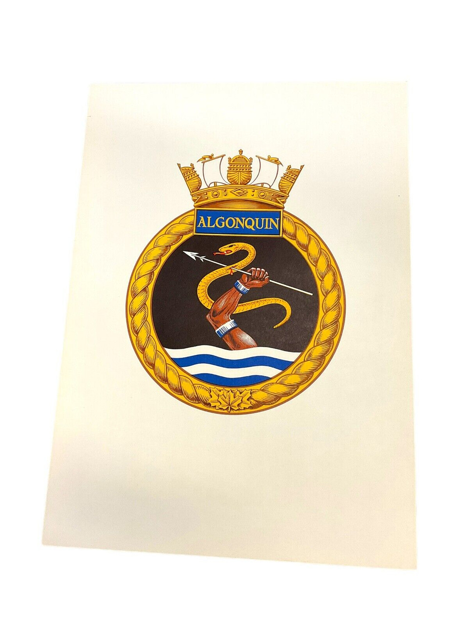 Royal Canadian Navy HMCS Algonquin Ships Crest Print 14 x 10 Inches Royal Canadian Navy HMCS Algonquin Ships Crest Print 14 x 10 Inches