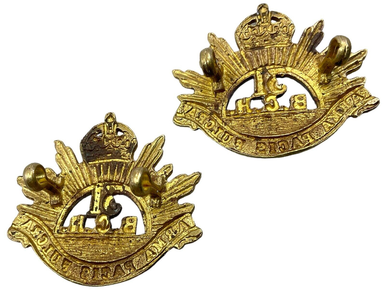 Canadian Militia 31st British Columbia Horse Officers Collar Badge Insignia Pair Canadian Militia 31st British Columbia Horse Officers Collar Badge Insignia Pair