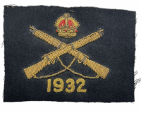 British 1932 Marksman Sniper Bullion Wire Qualification Patch Insignia