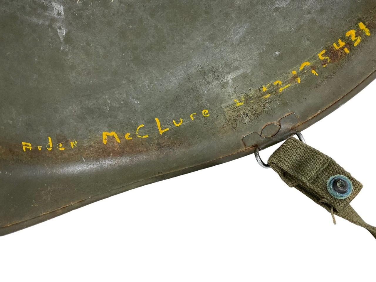 WW2 US M1C Airborne Paratroop Helmet Named With Rank Bar Follow Me & Unit Flash WW2 US M1C Airborne Paratroop Helmet Named With Rank Bar Follow Me & Unit Flash