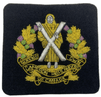 Canadian Queens Own Cameron Highlanders of Canada Bullion Wire Blazer Crest