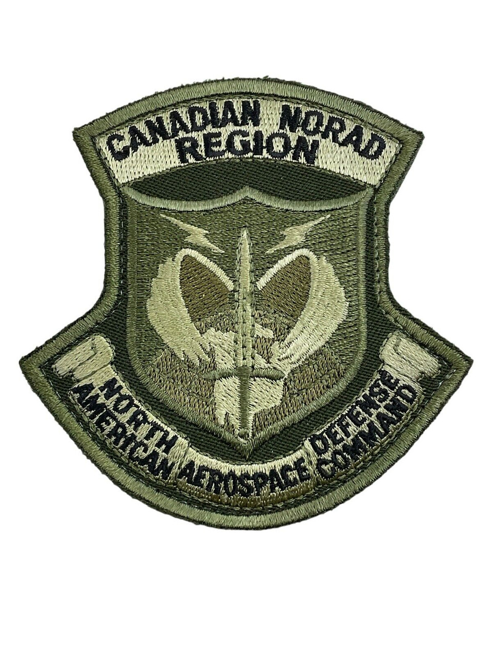 Canadian Forces RCAF NORAD Region OD Green Squadron Patch Insignia Canadian Forces RCAF NORAD Region OD Green Squadron Patch Insignia