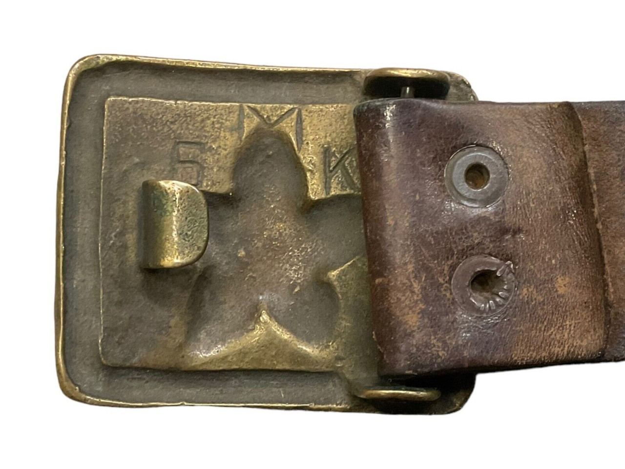 Communist Hungarian Hungary Leather Belt & Buckle Communist Hungarian Hungary Leather Belt & Buckle