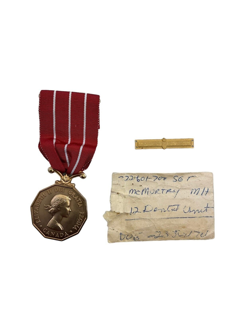 Canadian Forces Decoration and Bar CD Medal Named Cpl MH McMurtry Full Size Canadian Forces Decoration and Bar CD Medal Named Cpl MH McMurtry Full Size