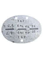 WW2 German Army Jager Regiment 147 Ersatz Dog Tag