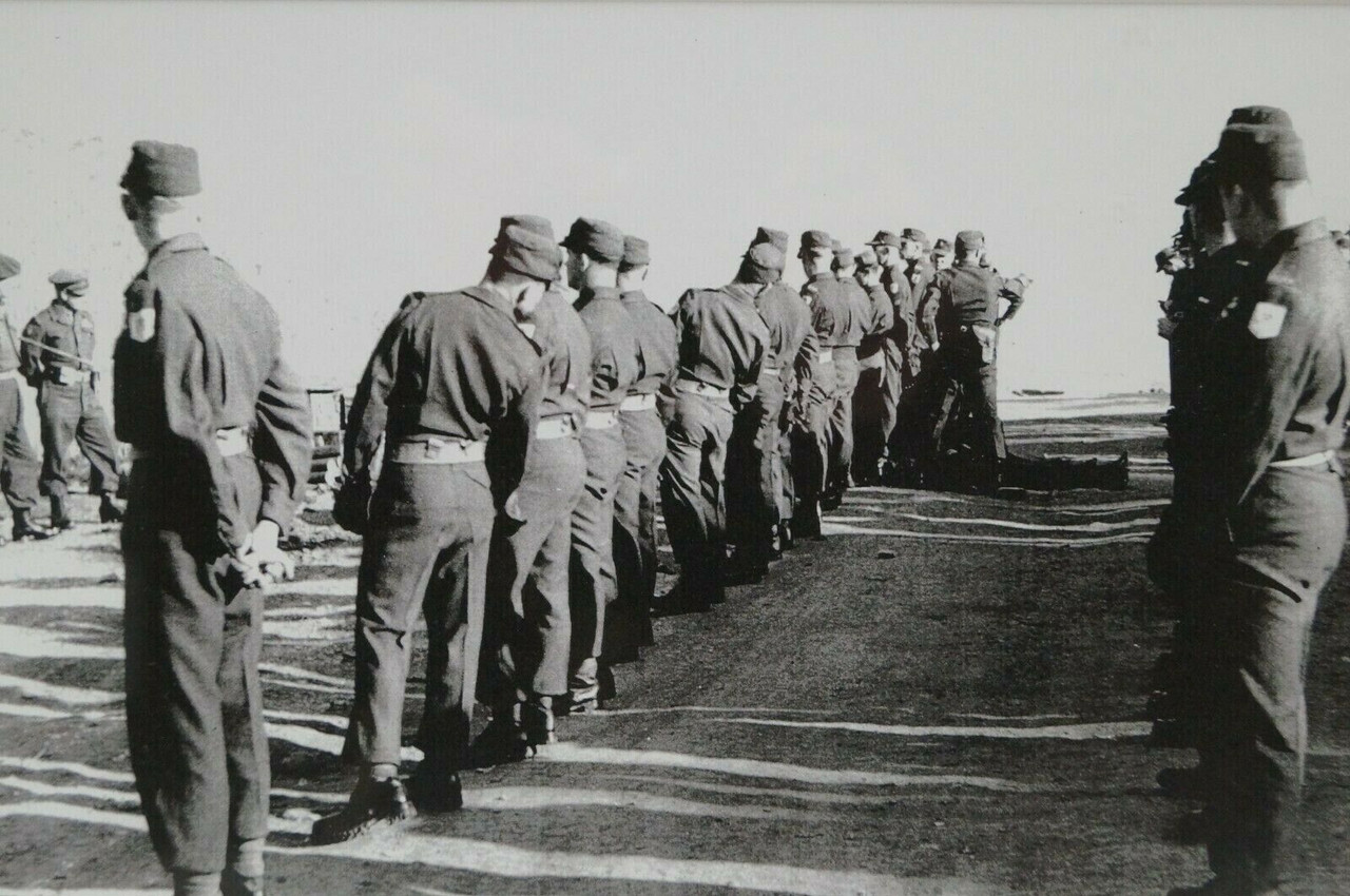 Korean War Canadian Soldier Framed Group Photograph Korean War Canadian Soldier Framed Group Photograph