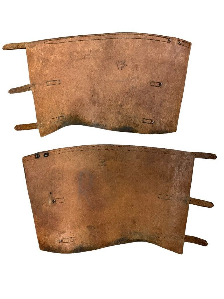 WW1 Canadian CEF Black Leather Gators 1911 Dated C Broad Arrowed WW1 Canadian CEF Black Leather Gators 1911 Dated C Broad Arrowed