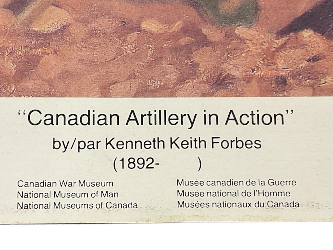 WW1 Canadian CEF Artillery In Action Kenneth Forbes Print 24 x 36 Inch WW1 Canadian CEF Artillery In Action Kenneth Forbes Print 24 x 36 Inch