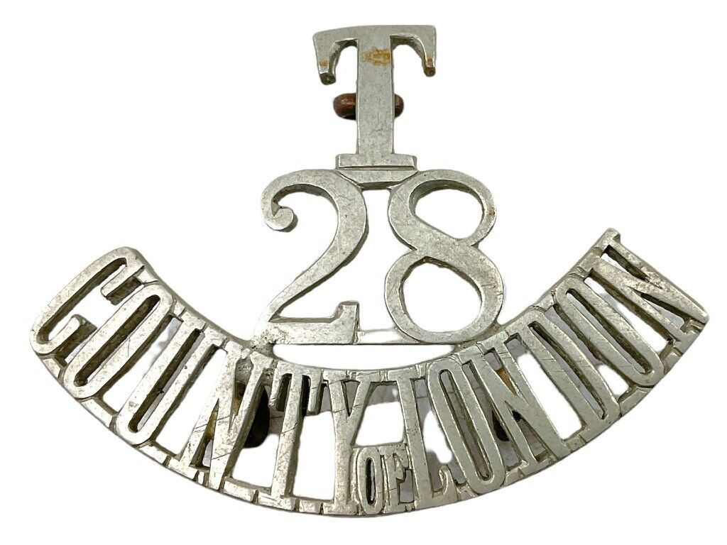 WW1 British BEF 28th Territorial County of London Shoulder Title Single WW1 British BEF 28th Territorial County of London Shoulder Title Single