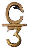 WW1 Canadian 3rd Battalion C Bar 3 Thin Collar Insignia Single