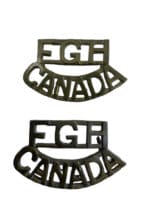 WW2 Canadian Fort Garry Horse FGH Metal Shoulder Titles Pair