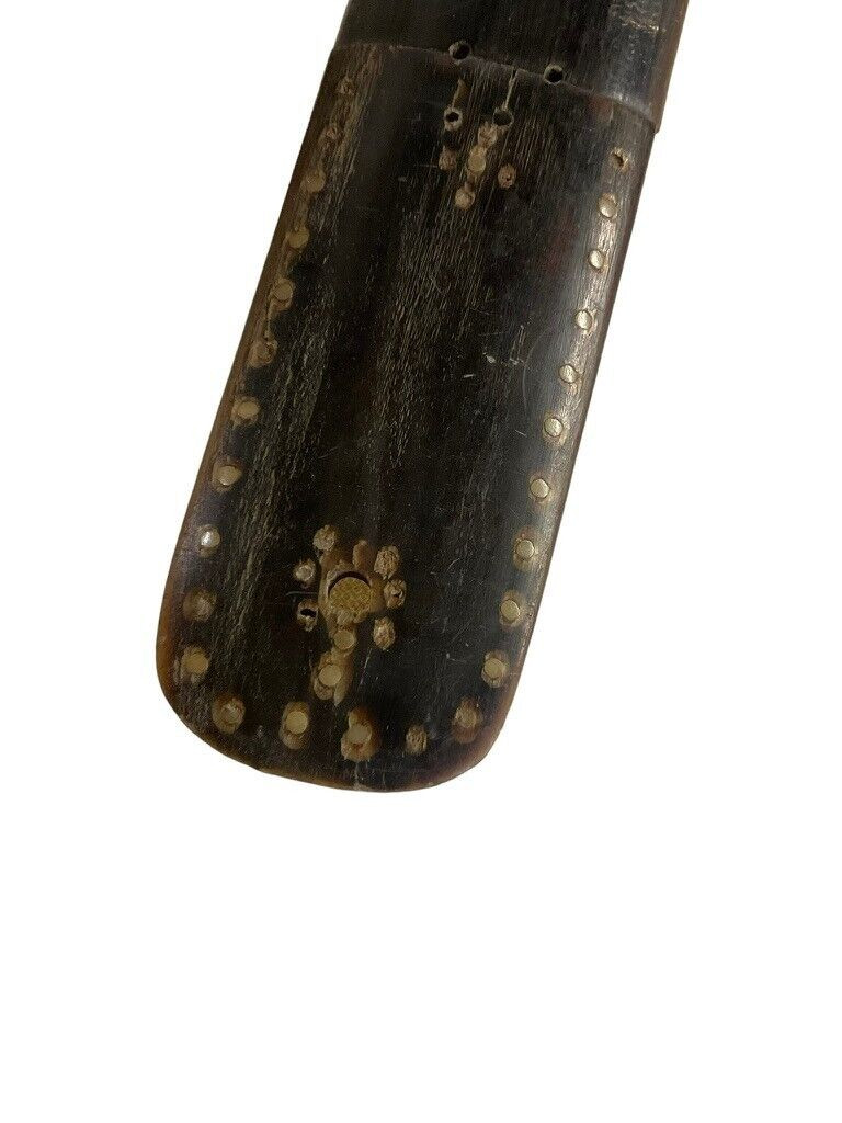 South East Asian Knife with Horn Handle and Scabbard Vintage South East Asian Knife with Horn Handle and Scabbard Vintage