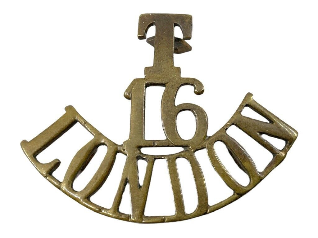 WW1 British BEF 16th Territorial London Shoulder Title Single WW1 British BEF 16th Territorial London Shoulder Title Single