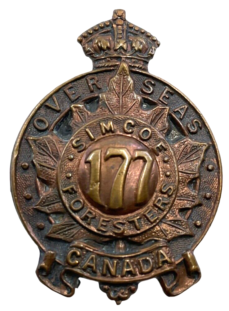 WW1 Canadian CEF 177th Battalion Collar Badge Insignia Single WW1 Canadian CEF 177th Battalion Collar Badge Insignia Single