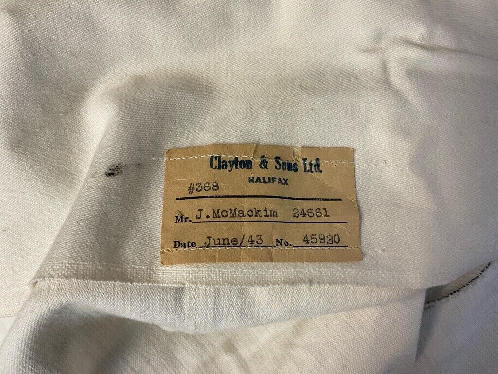 WW2 Canadian Navy RCN Officers White Tunic Jacket Shirt and Trousers Named WW2 Canadian Navy RCN Officers White Tunic Jacket Shirt and Trousers Named