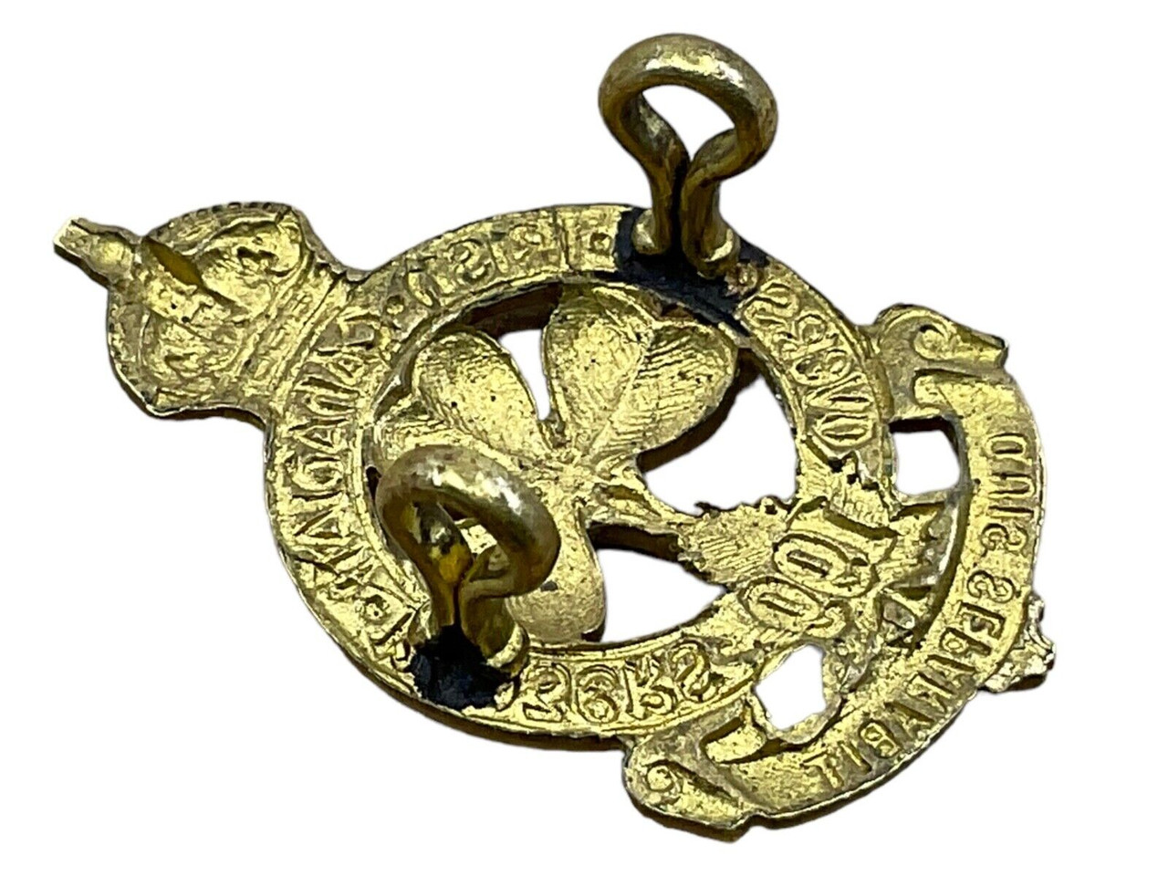 WW1 Canadian CEF 99th Irish Collar Badge Insignia Single WW1 Canadian CEF 99th Irish Collar Badge Insignia Single