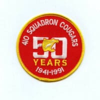 RCAF CAF Canadian 410 Cougars Squadron 50th Anniversary Colour Crest Patch