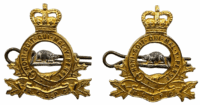 Royal Canadian Army Pay Corps Officers Collar Badge Insignia Pair