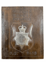 British Thames Valley Police Constable Badge Leather & Wood Plaque 10 x 8 Inch