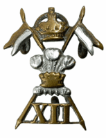 WW1 British 12th Royal Lancers Collar Badge Insignia Single